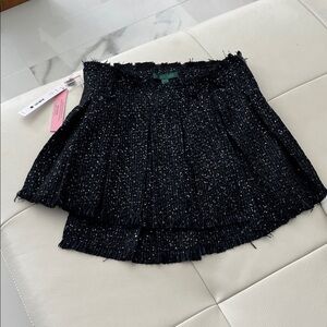 Aqua Black Tweed Mini Skirt
